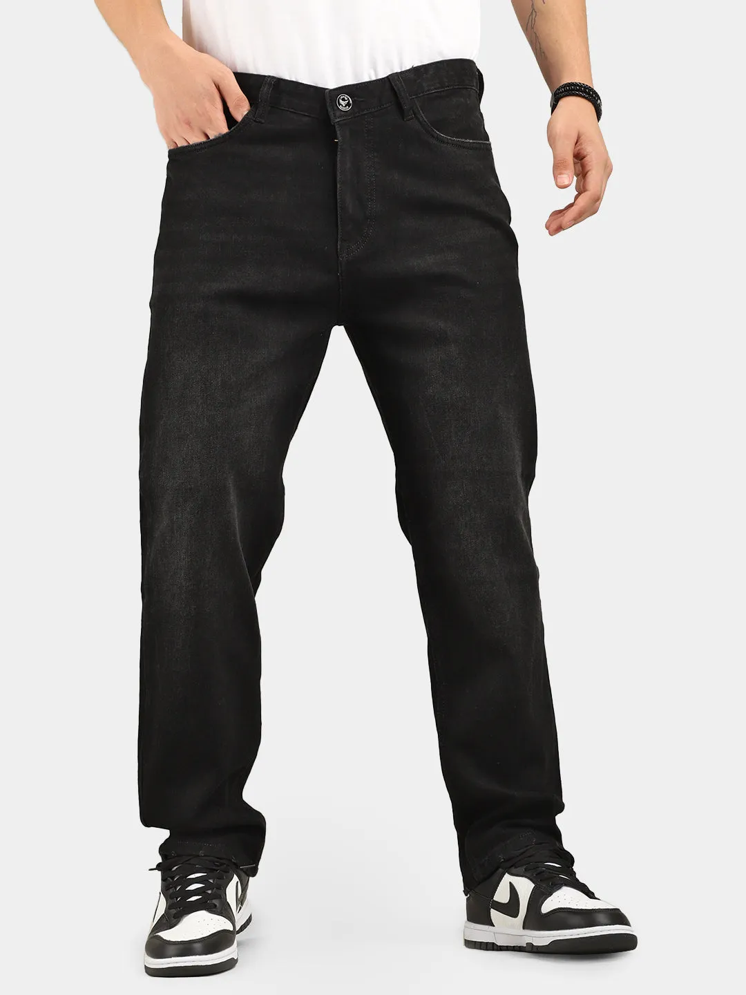 Charcoal Baggy Fit Denim Jeans