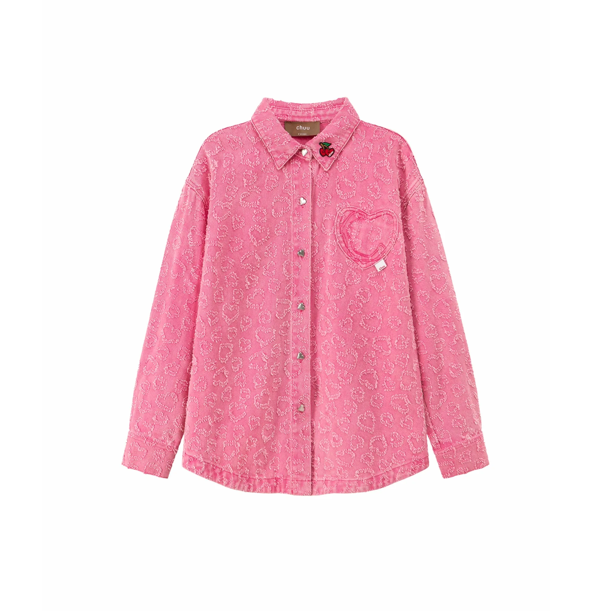 Cherry Heart Loose Fit Cotton Shirt