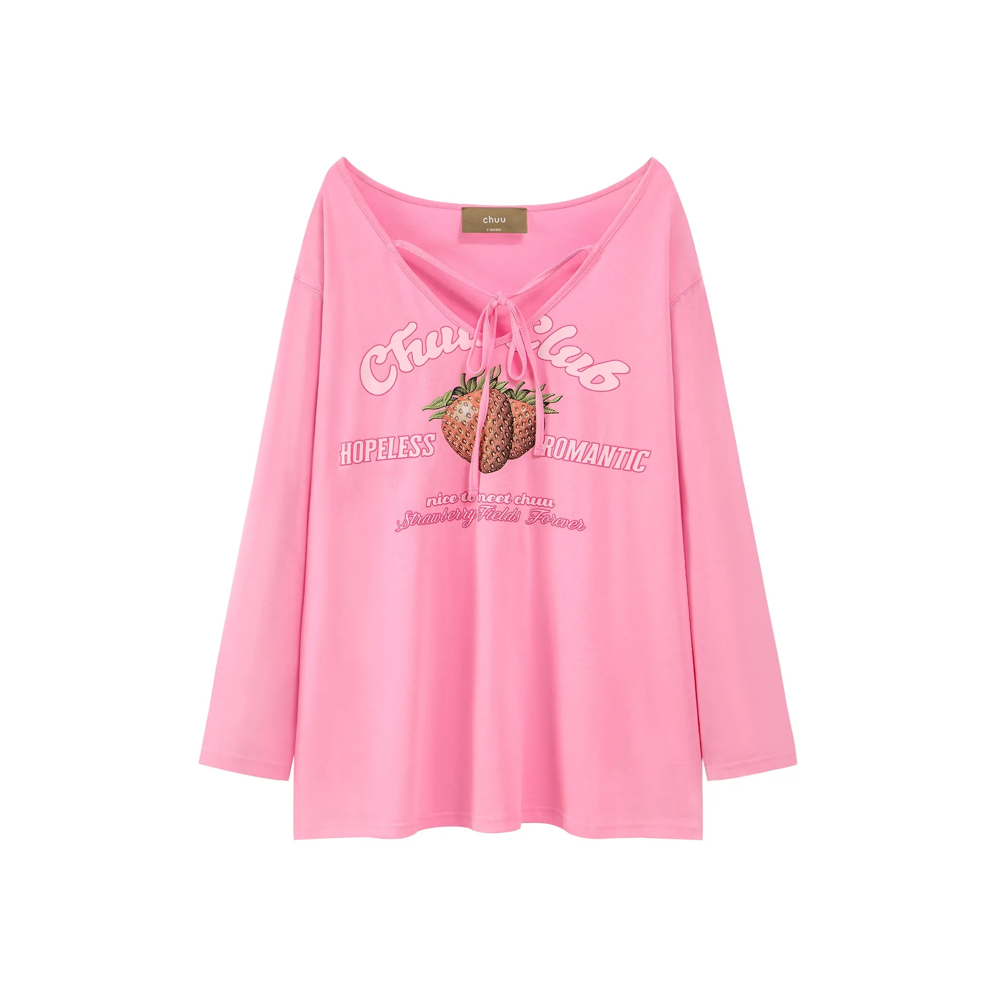 Chuu Club Strawberry V-Neck T-shirt