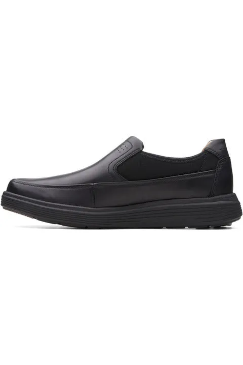 Clarks Un Abode Go in Black leather Extra Wide