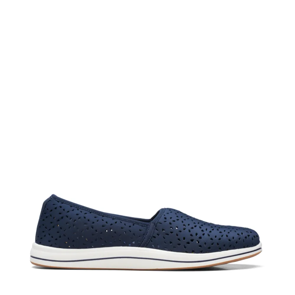 Clarks Women's Breeze Emily Perfed Slip On in Navy