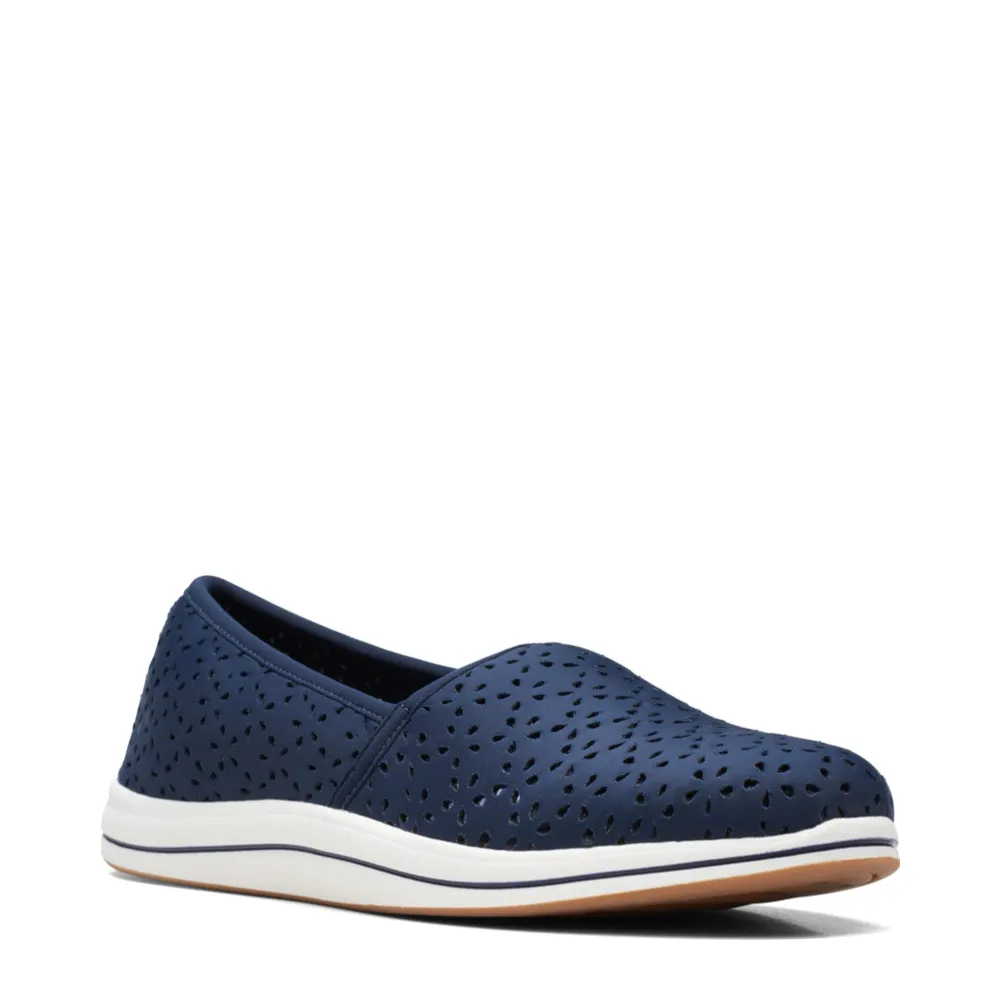 Clarks Women's Breeze Emily Perfed Slip On in Navy