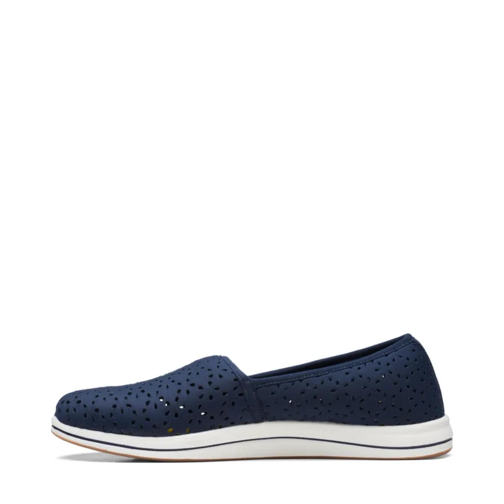 Clarks Women's Breeze Emily Perfed Slip On in Navy