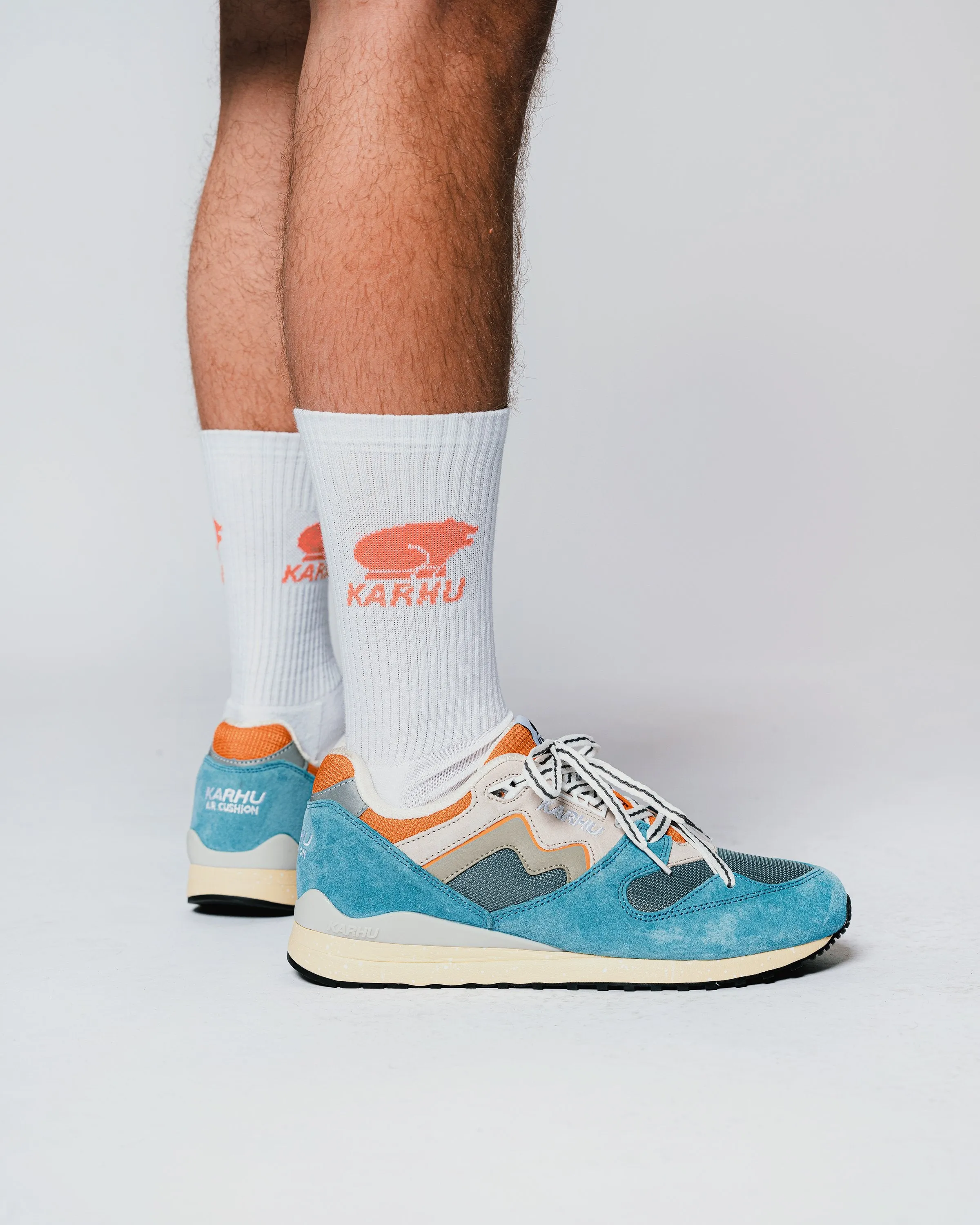 CLASSIC LOGO SOCK - BRIGHT WHITE / CORAL