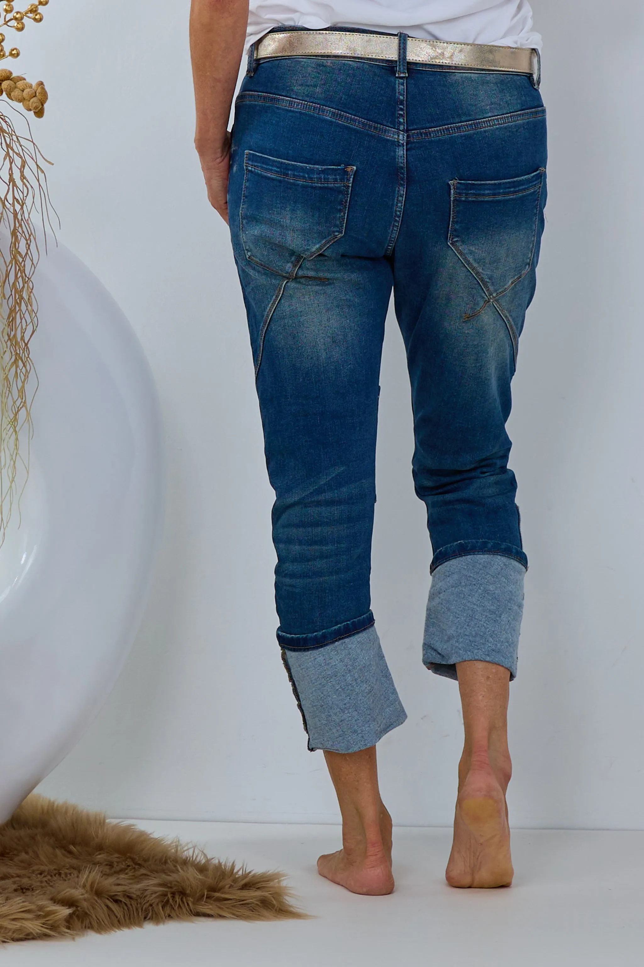 Coole Jeans mit Jeans-Patches, denim blue