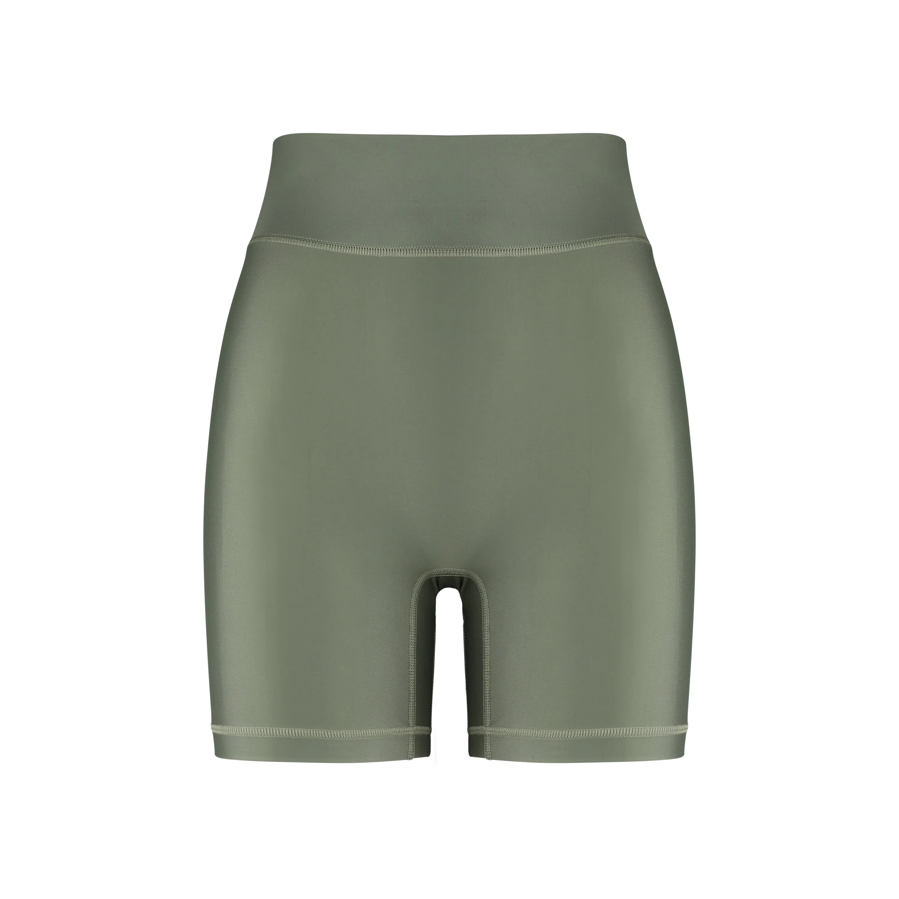 Cora High Waisted Bicycle Shorts | Recycled Nylon | Olive