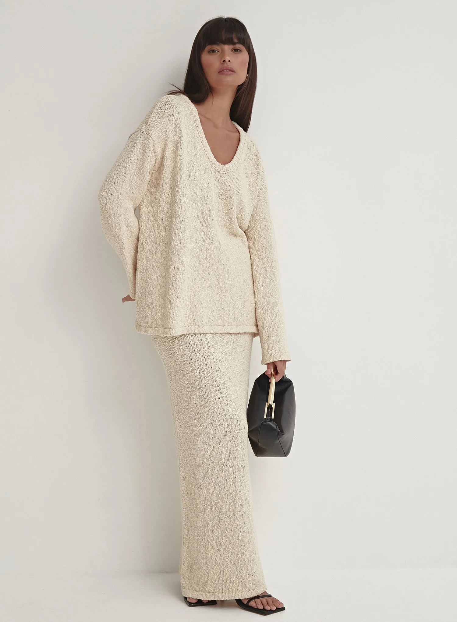 Cream Boucle Knit Jumper - Rocha