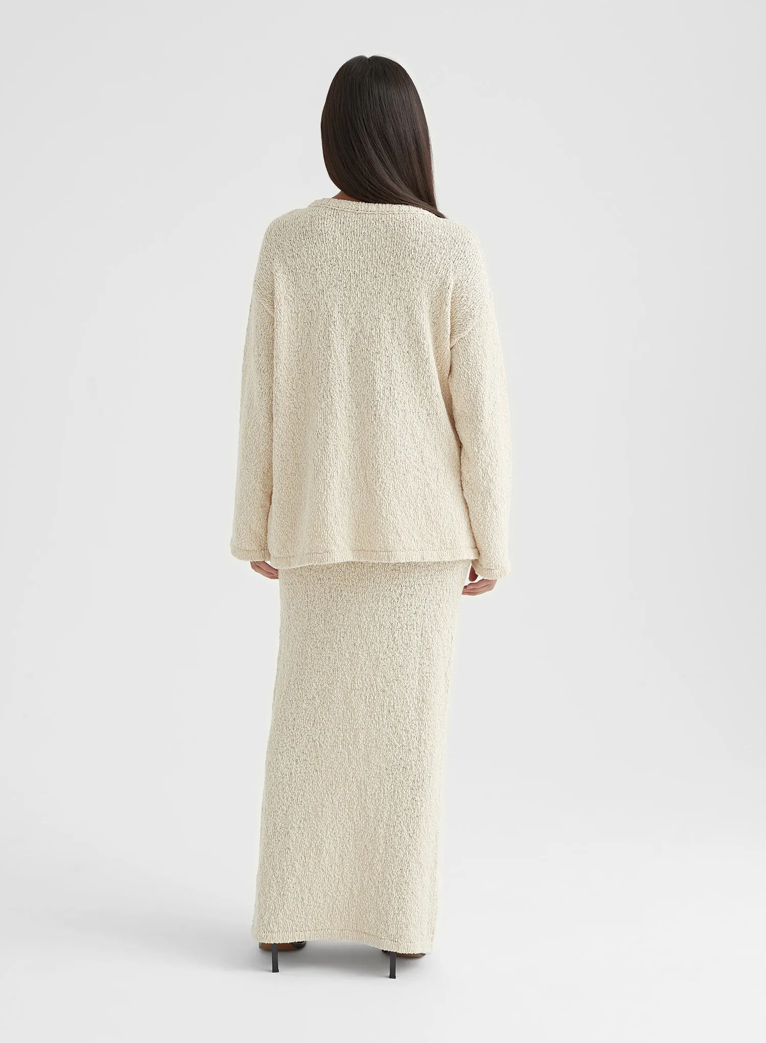 Cream Boucle Knit Jumper - Rocha