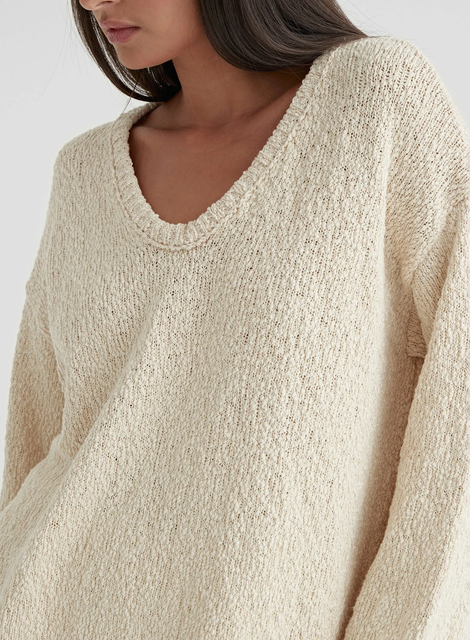 Cream Boucle Knit Jumper - Rocha