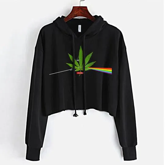 Dank Side Of The Moon Crop Top Hoodie