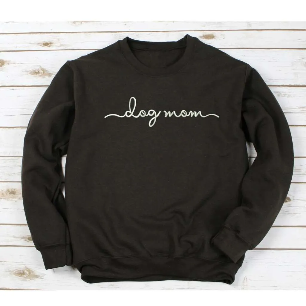 Dog Mom Embroidered Unisex Oversized Sweatshirt