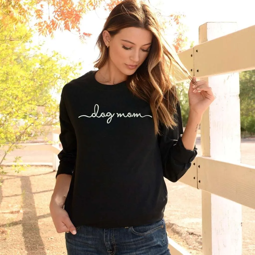 Dog Mom Embroidered Unisex Oversized Sweatshirt