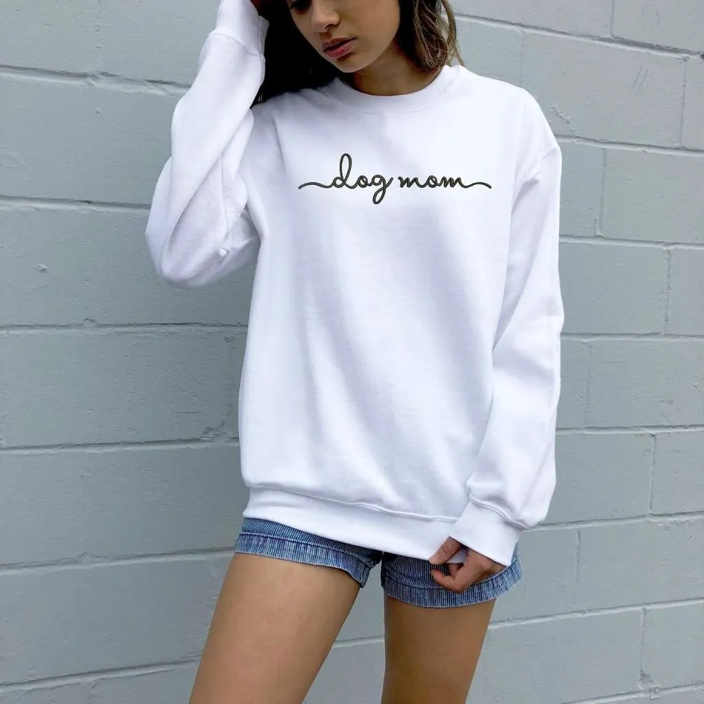 Dog Mom Embroidered Unisex Oversized Sweatshirt