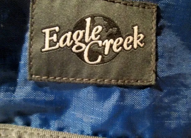 EAGLE CREEK Nylon Tote Carryall Satchel Purse BLUE Market Book Beach Bag Shopper