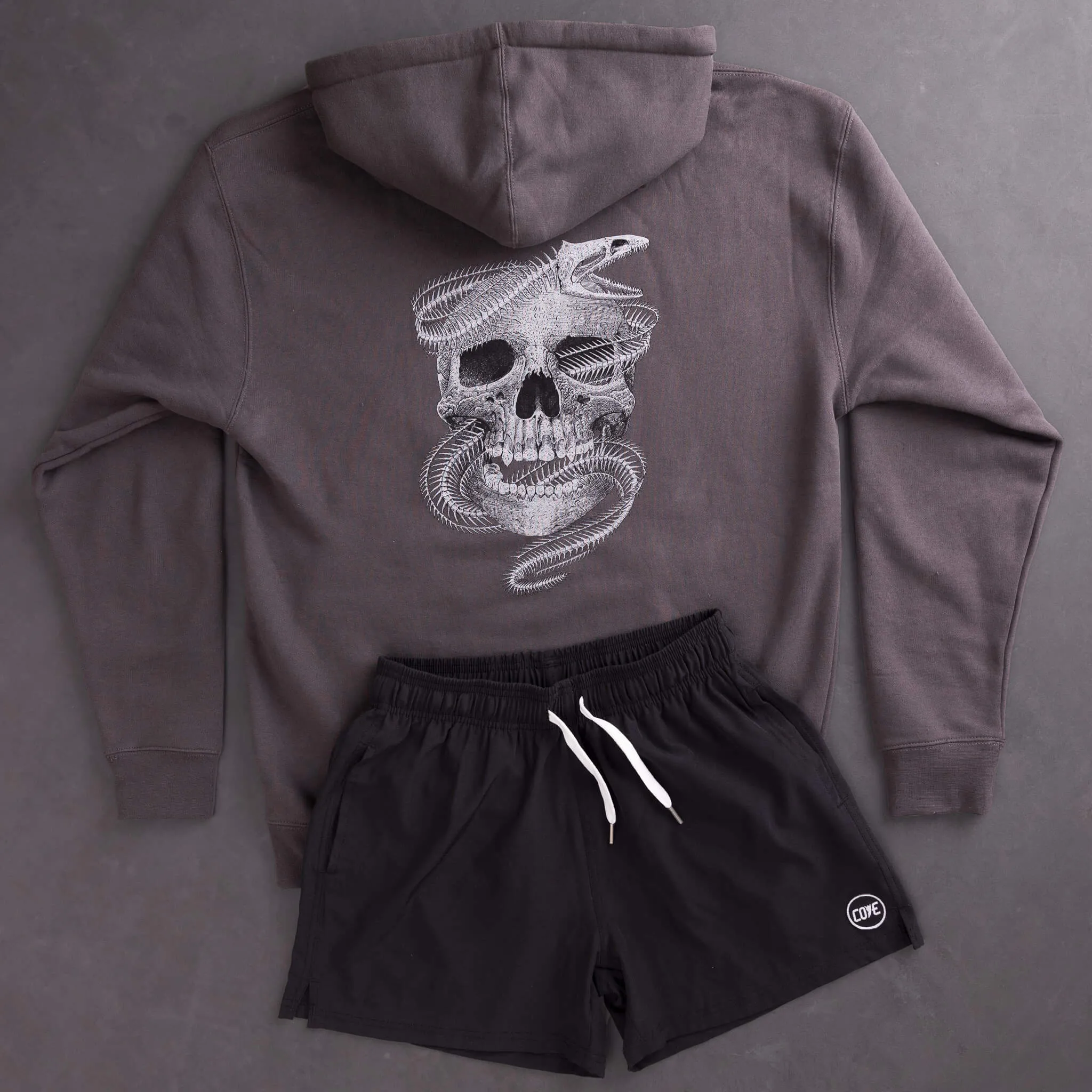 Eel Skull Hoodie - Charcoal