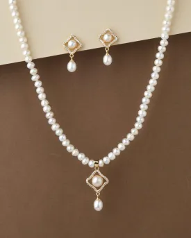 Elegant Real Pearl Necklace Set S23551