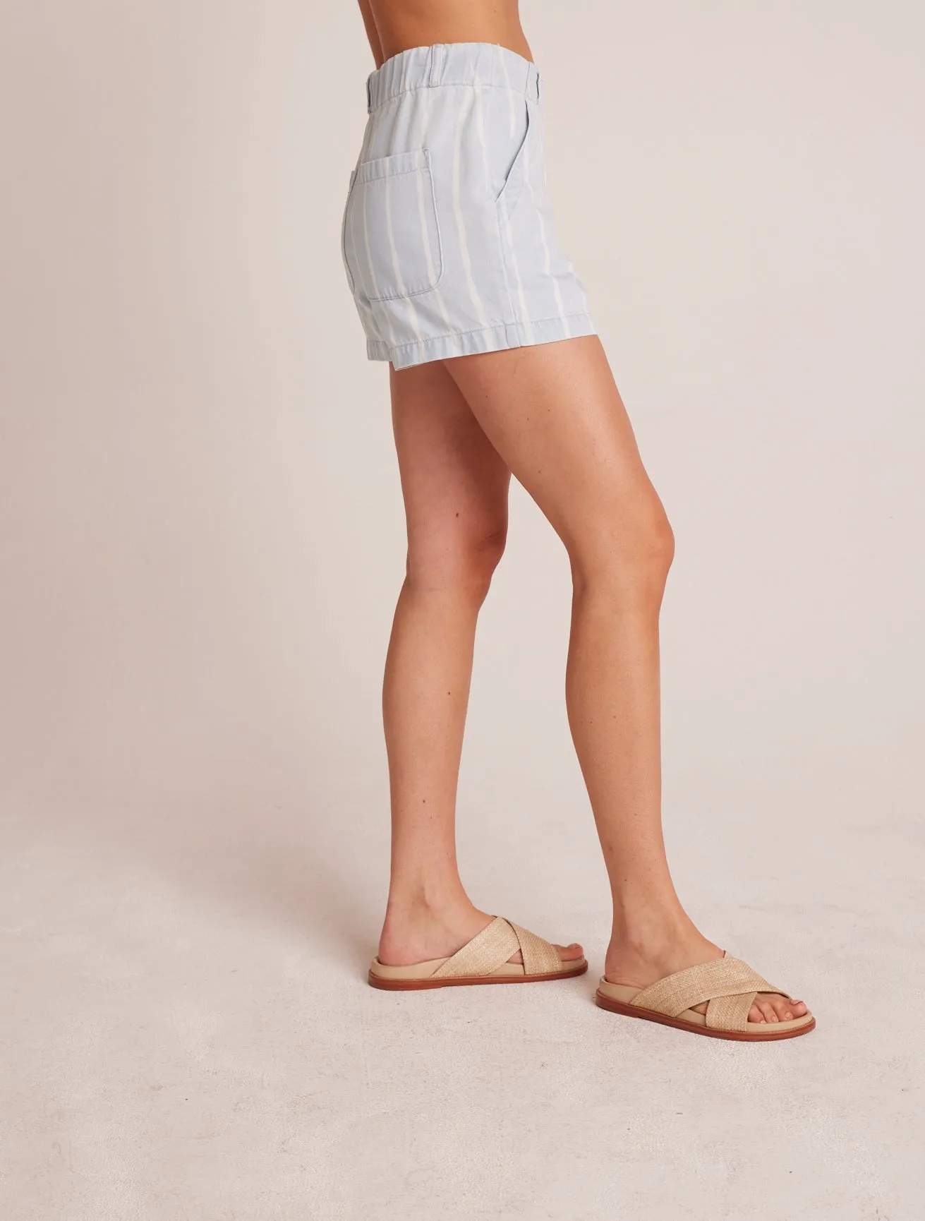 Elle Playa Trouser Short - Bleach Stripe Wash