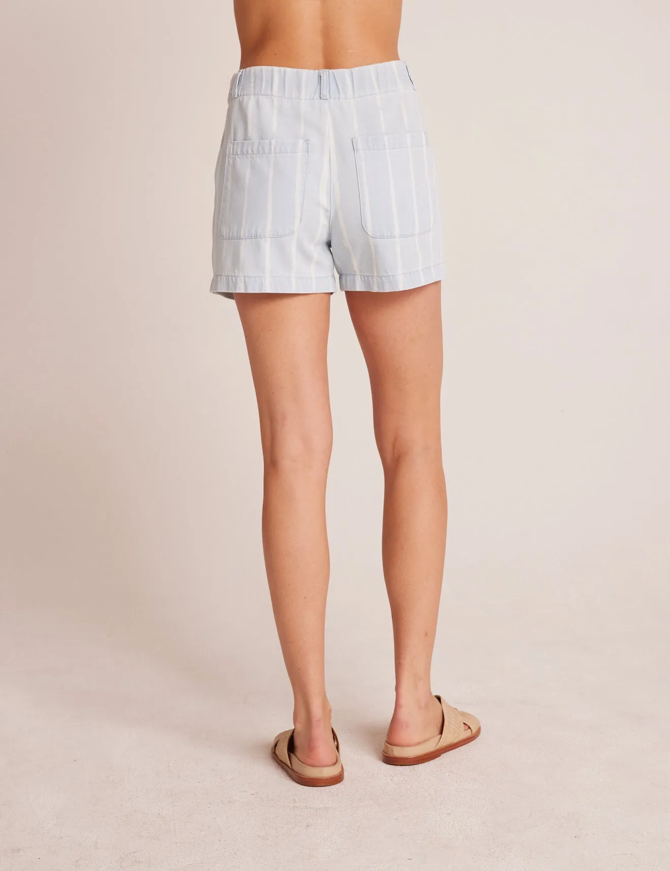 Elle Playa Trouser Short - Bleach Stripe Wash