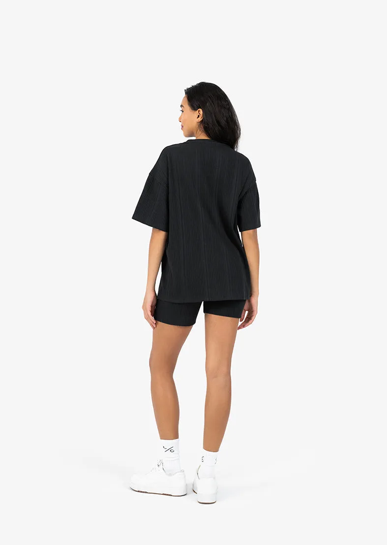 Embody Rib Tee Black Final Sale