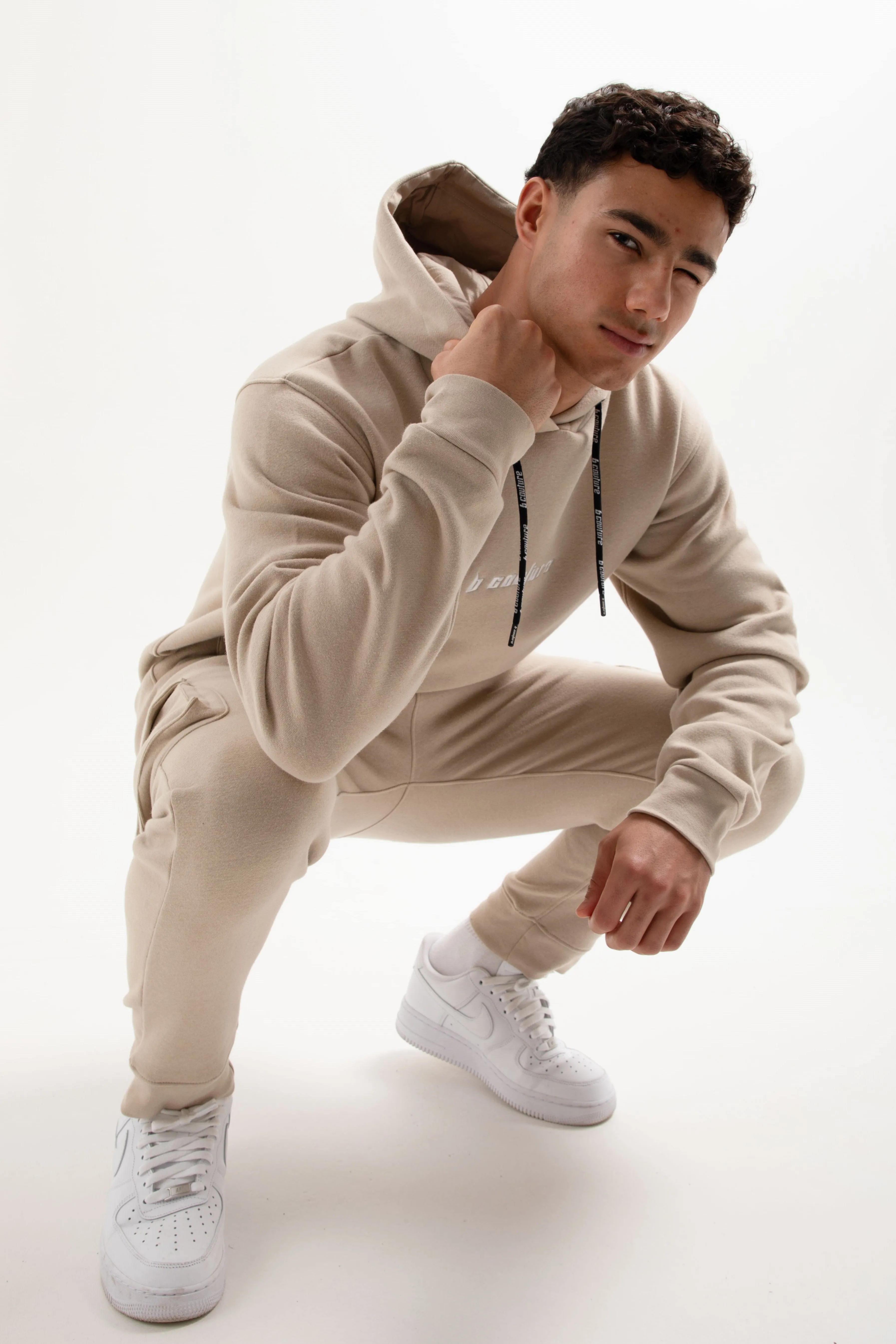 Field Place Cargo Fleece Tracksuit - Beige