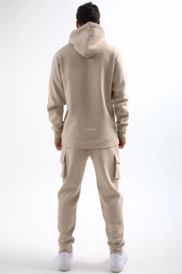 Field Place Cargo Fleece Tracksuit - Beige