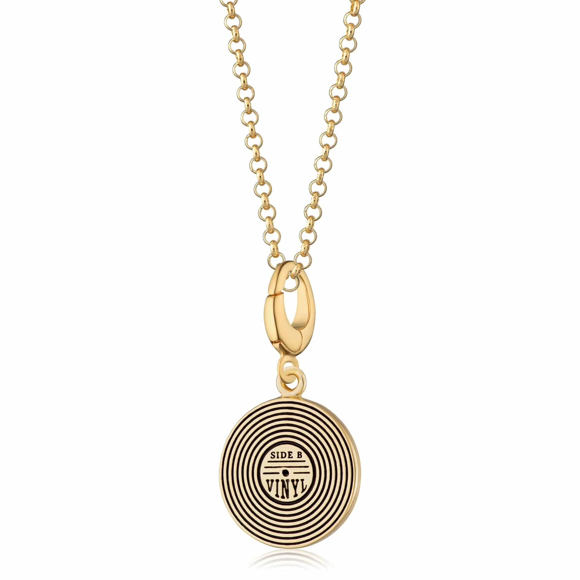 Gold Plated Vinyl Record Necklace