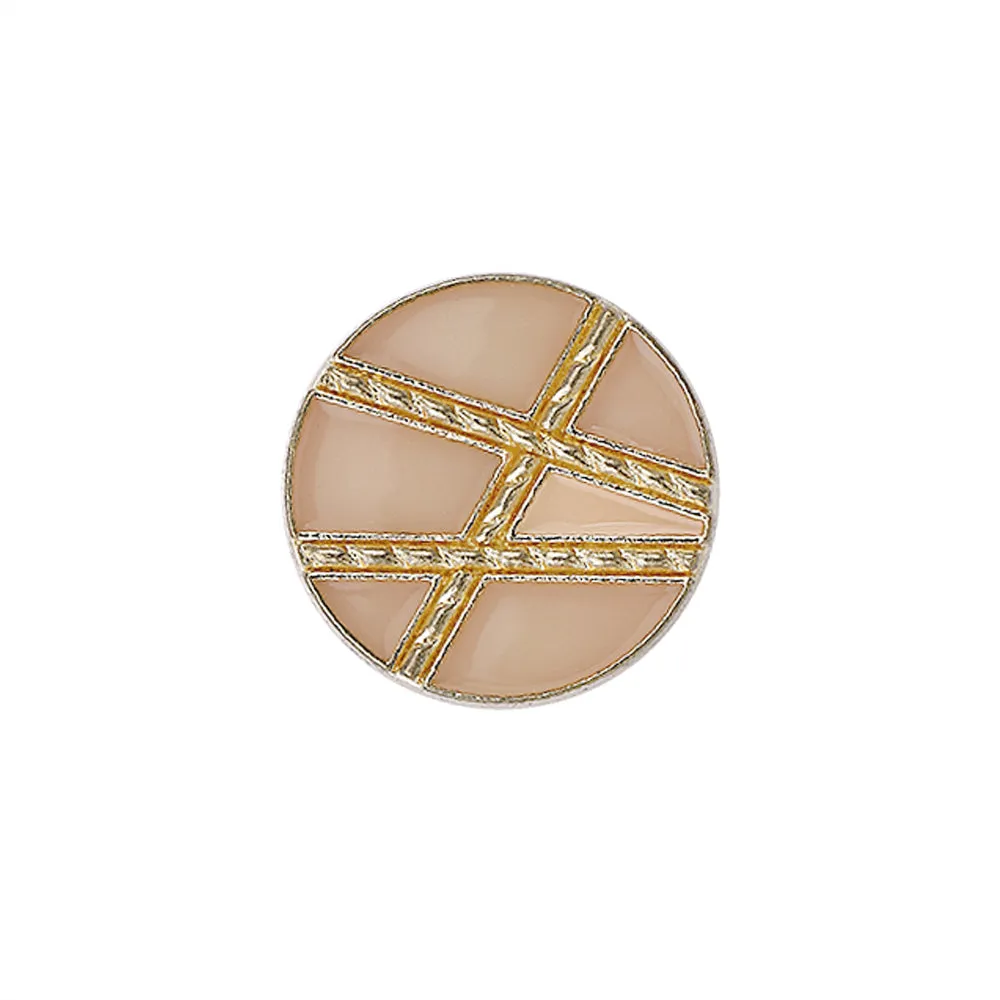 Golden Geometric Pattern Surface Lamination Metal Buttons