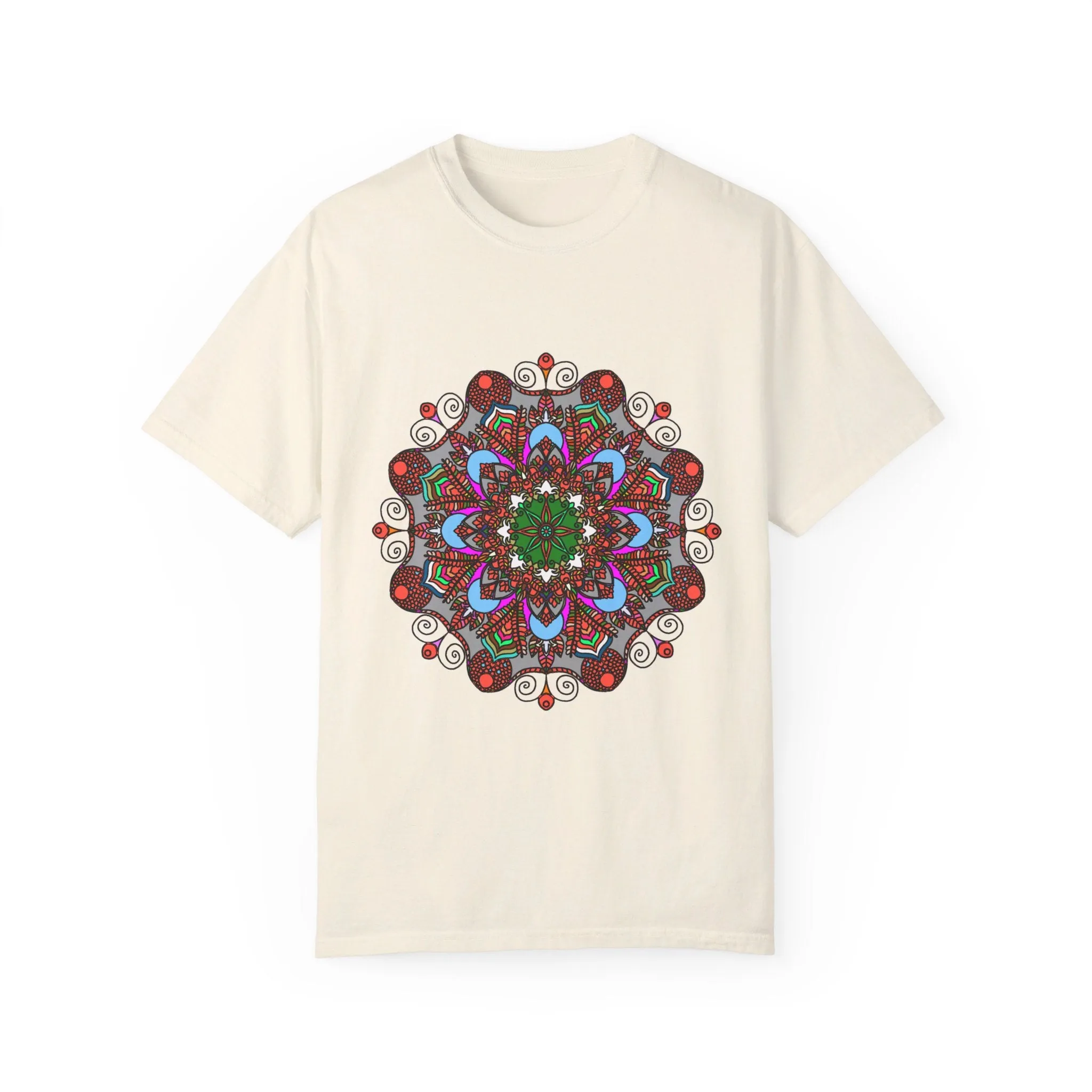 Handmade Mandala Design T-Shirt - 100% Ring-Spun Cotton