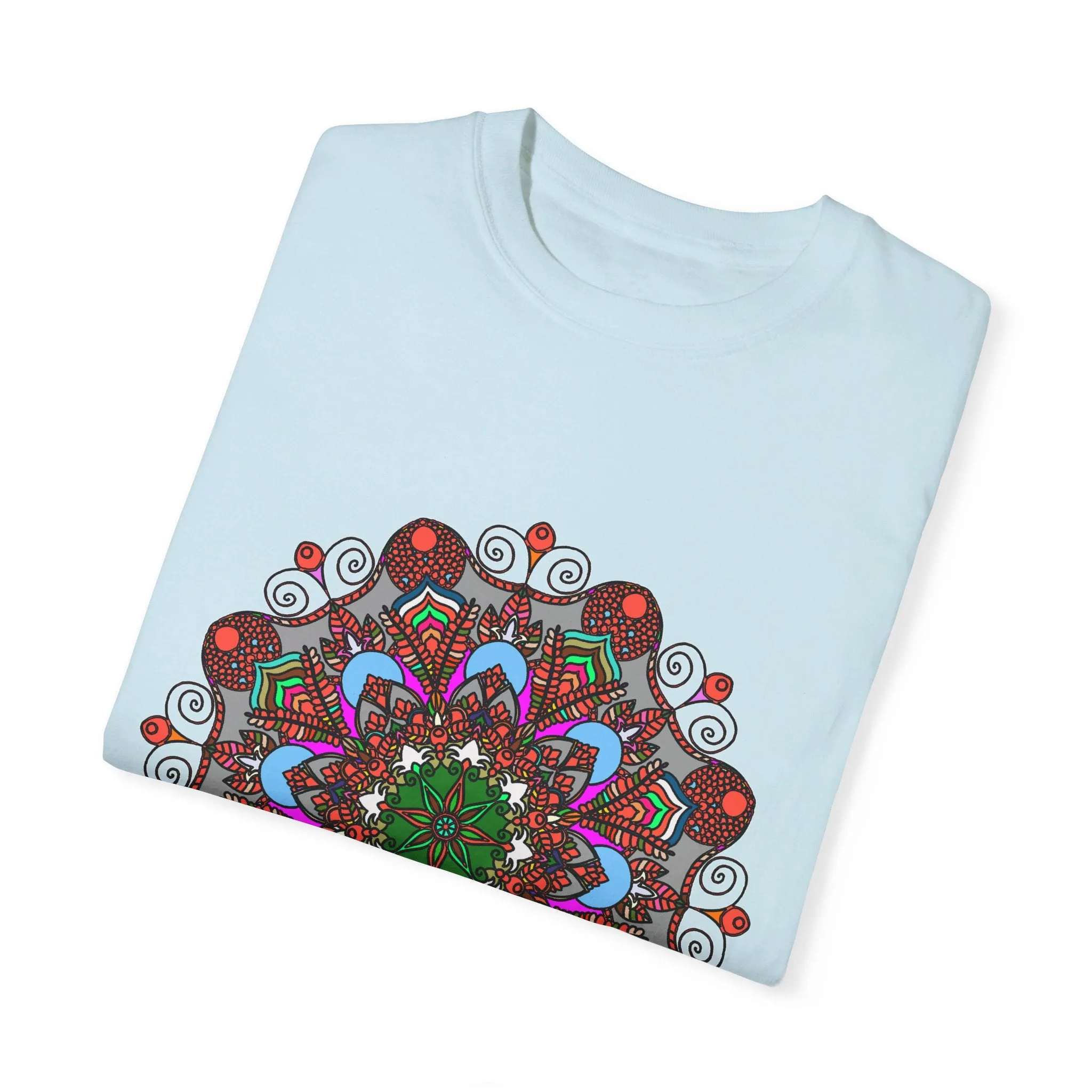 Handmade Mandala Design T-Shirt - 100% Ring-Spun Cotton