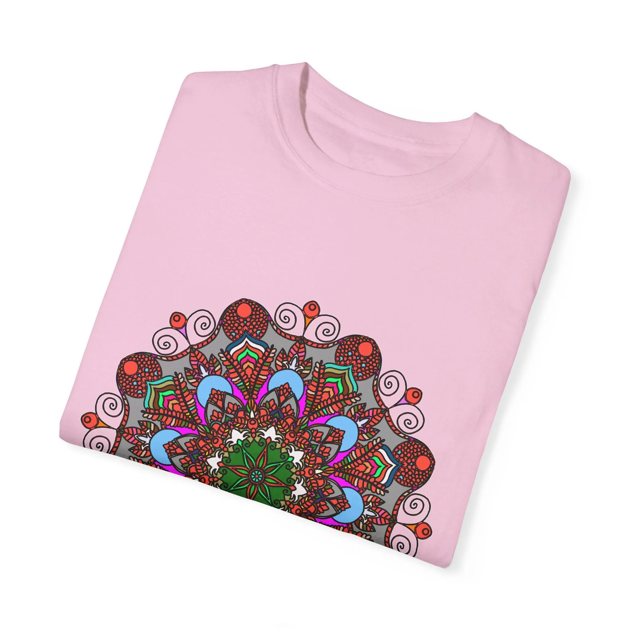 Handmade Mandala Design T-Shirt - 100% Ring-Spun Cotton