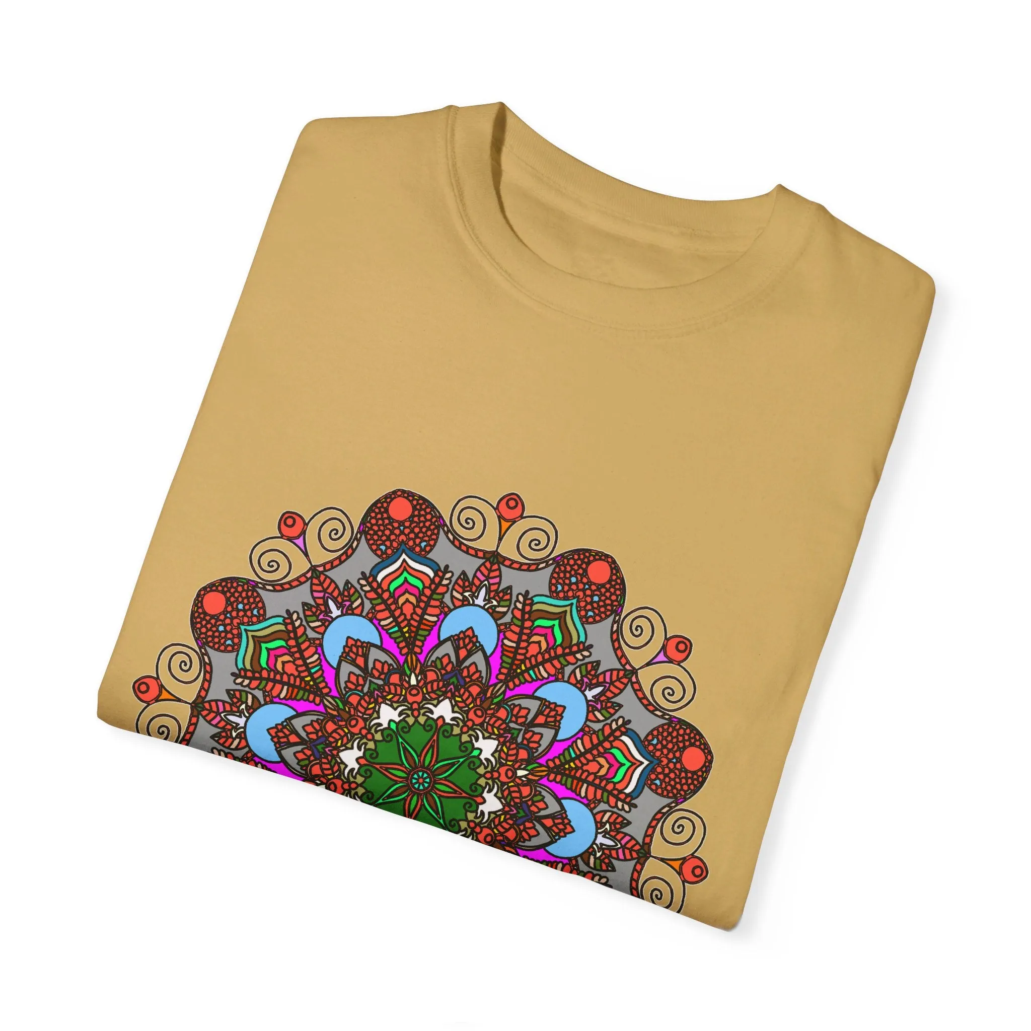 Handmade Mandala Design T-Shirt - 100% Ring-Spun Cotton