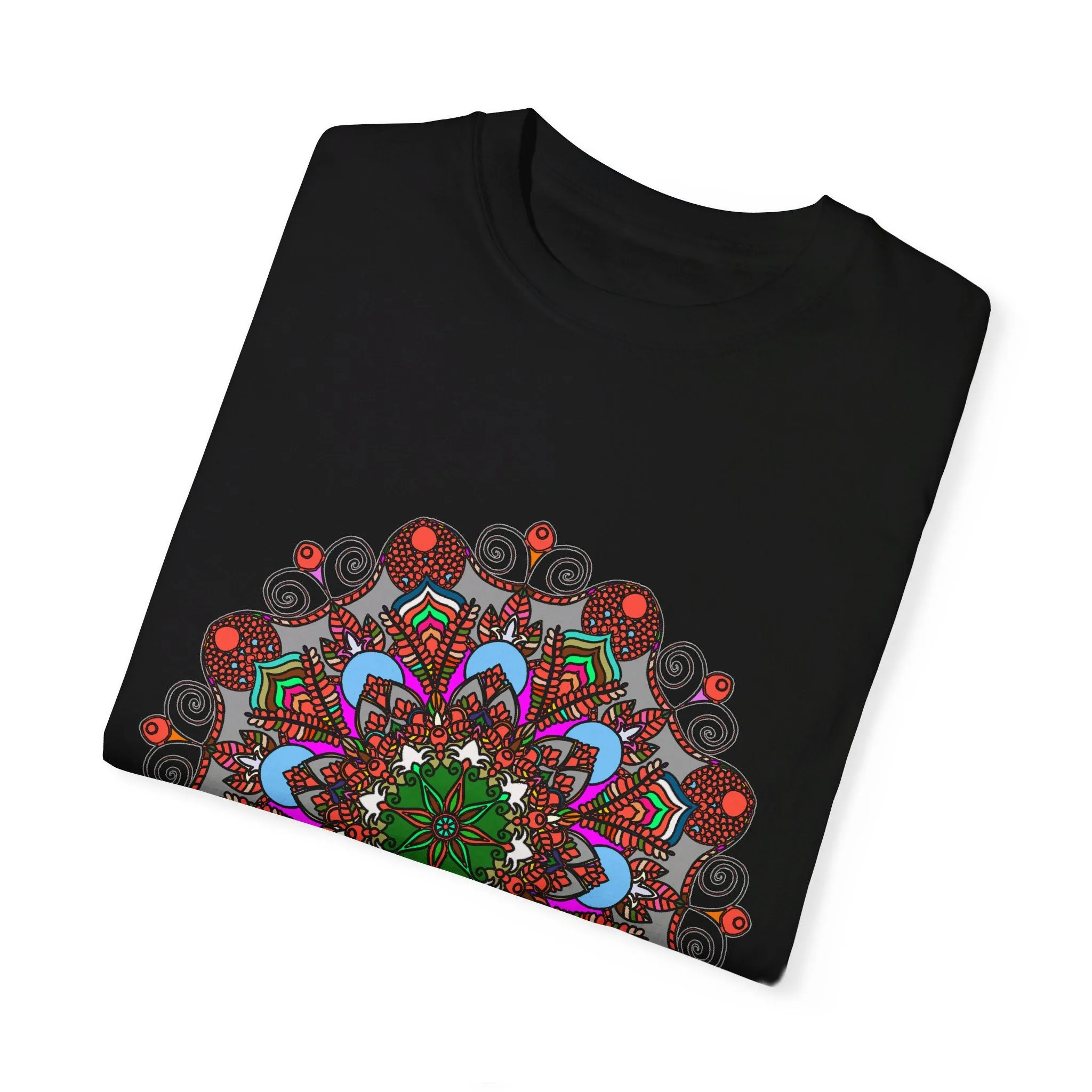 Handmade Mandala Design T-Shirt - 100% Ring-Spun Cotton