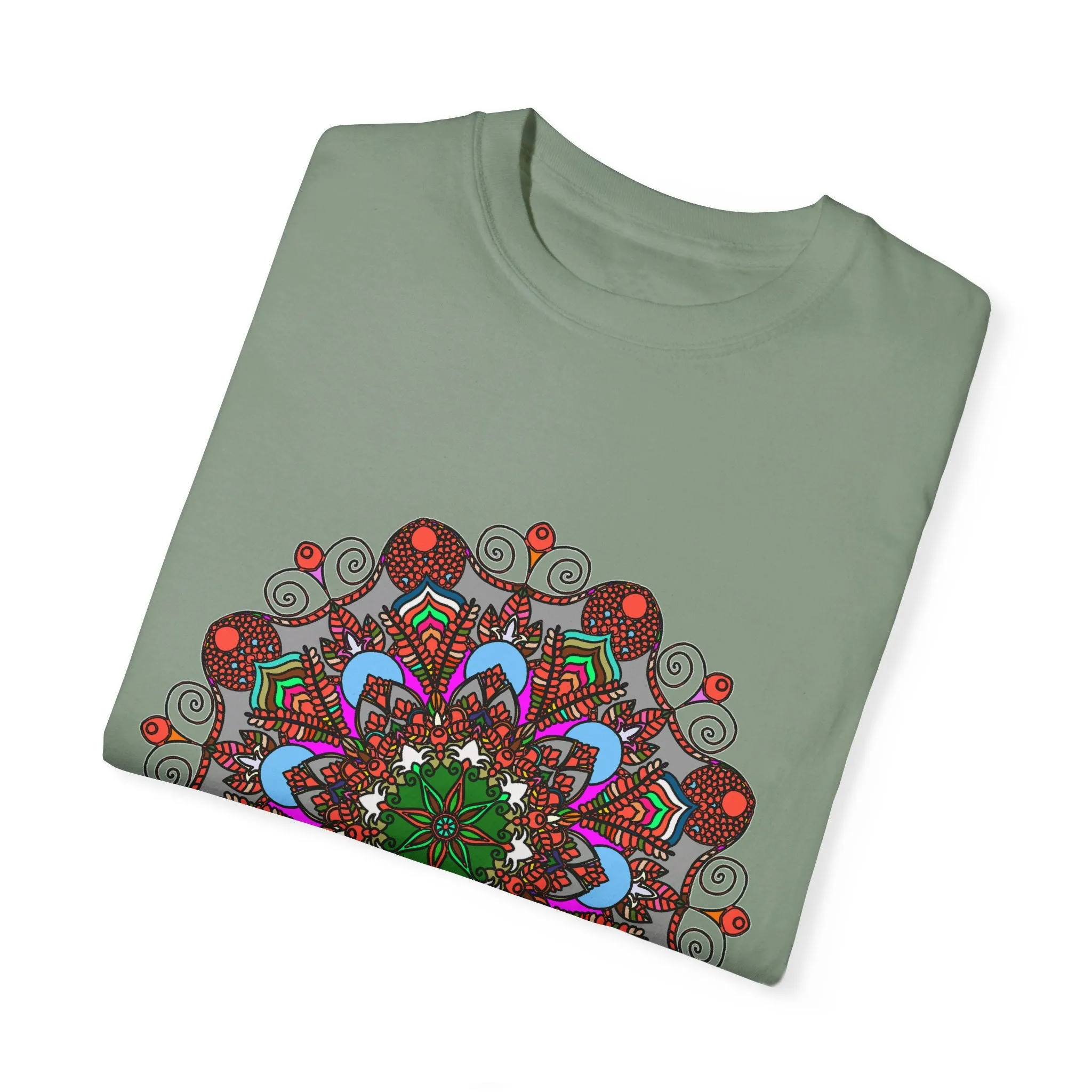 Handmade Mandala Design T-Shirt - 100% Ring-Spun Cotton