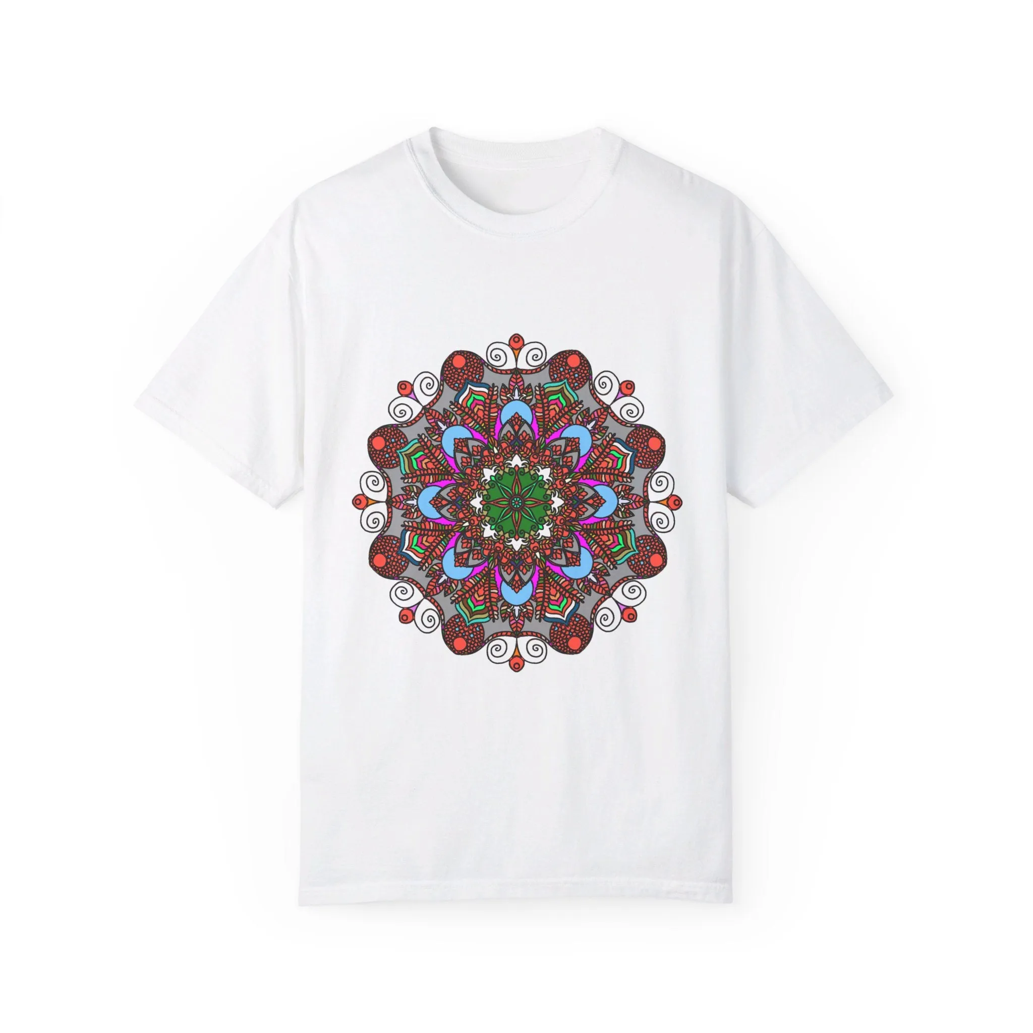 Handmade Mandala Design T-Shirt - 100% Ring-Spun Cotton