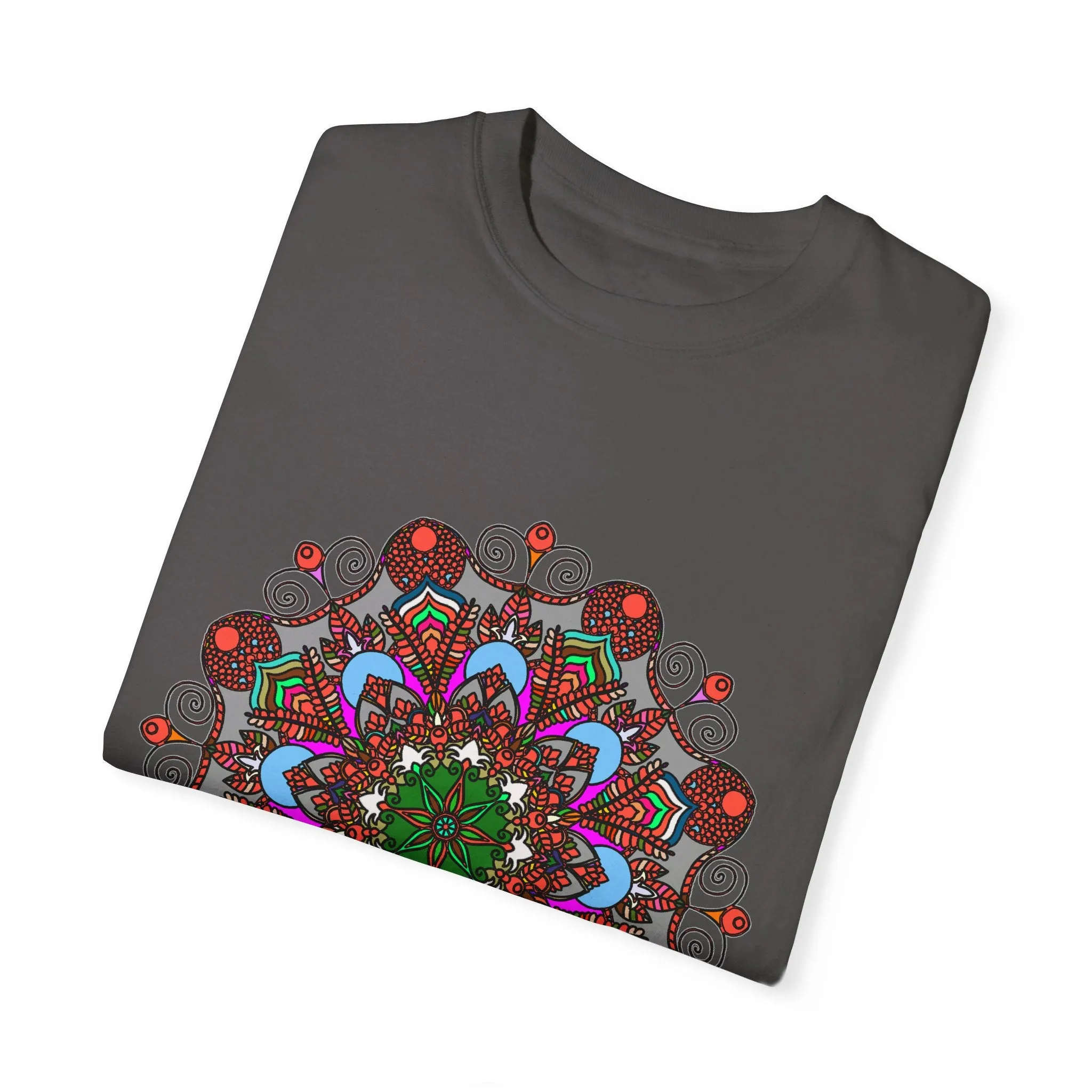 Handmade Mandala Design T-Shirt - 100% Ring-Spun Cotton