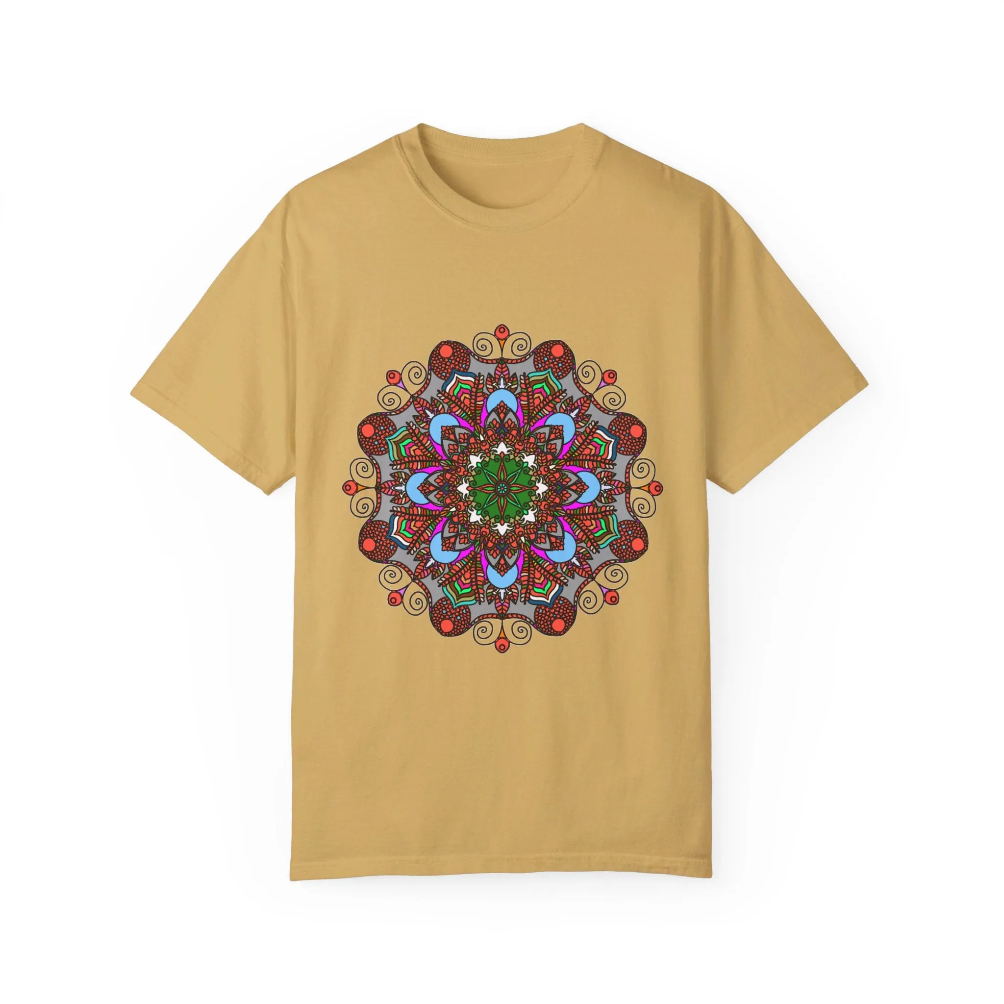 Handmade Mandala Design T-Shirt - 100% Ring-Spun Cotton