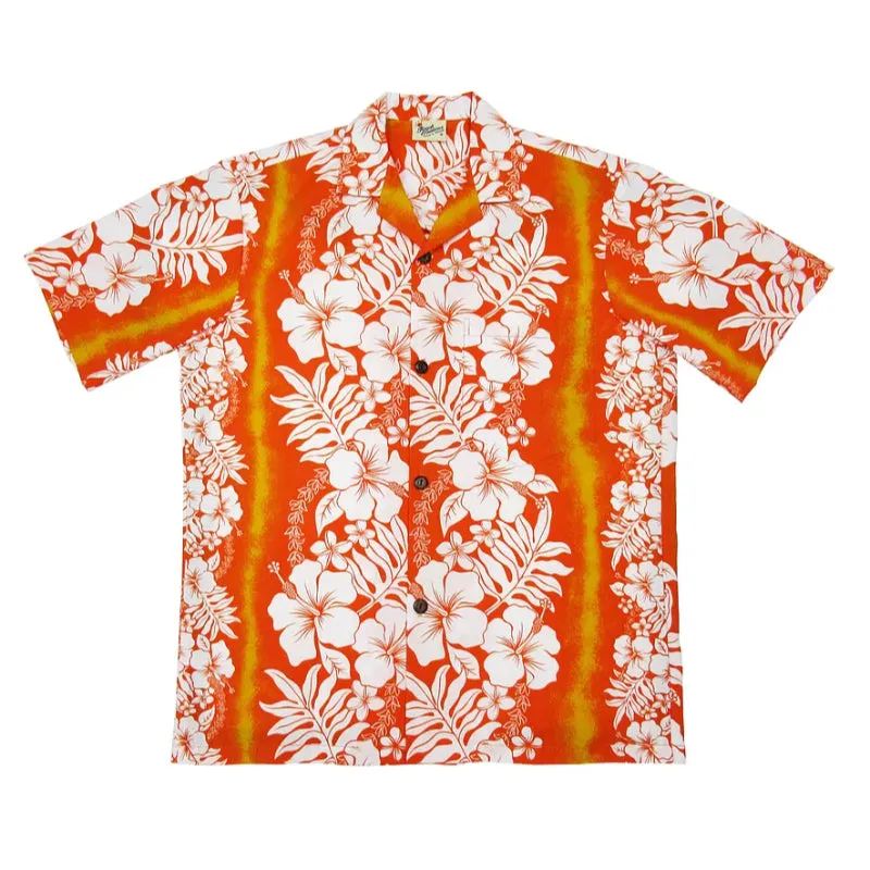 Hibiscus Luau Aloha Shirt | Orange