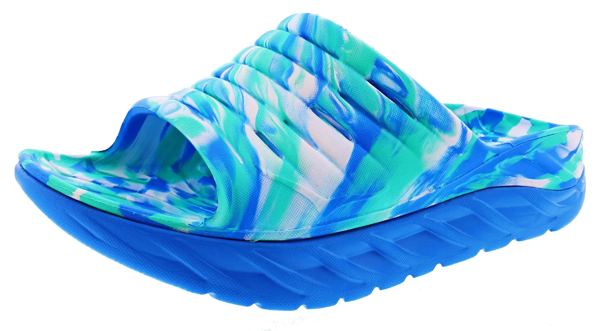 Hoka Unisex Ora Recovery Slide Swirl Sandals for Plantar Fasciitis