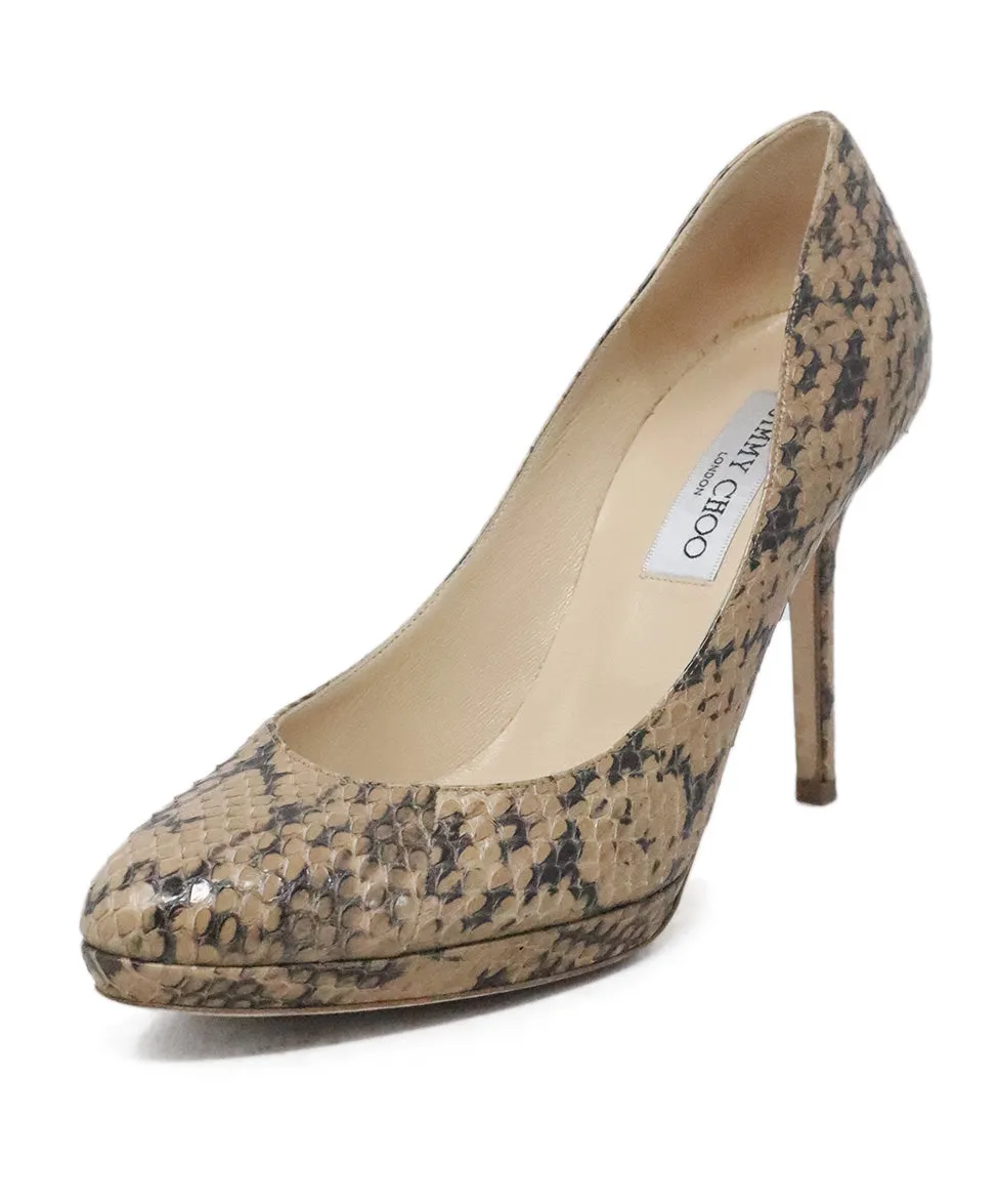 Jimmy Choo Brown Snake Print Heels sz 8.5