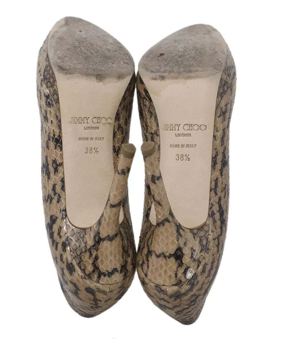 Jimmy Choo Brown Snake Print Heels sz 8.5