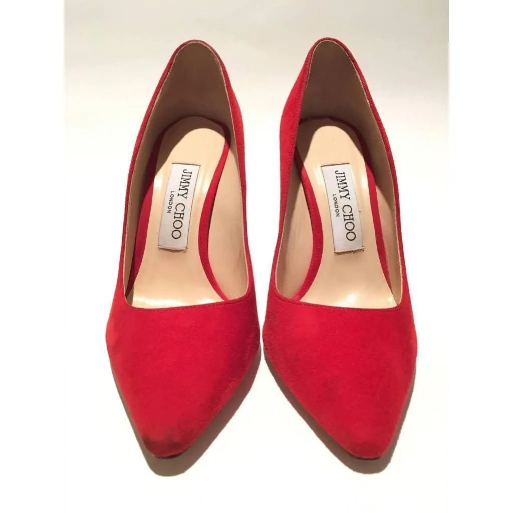 Jimmy Choo Suede Red Pumps | US 5.5 - EU 35.5