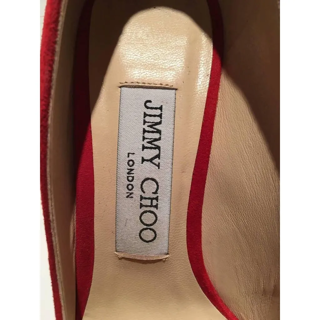 Jimmy Choo Suede Red Pumps | US 5.5 - EU 35.5