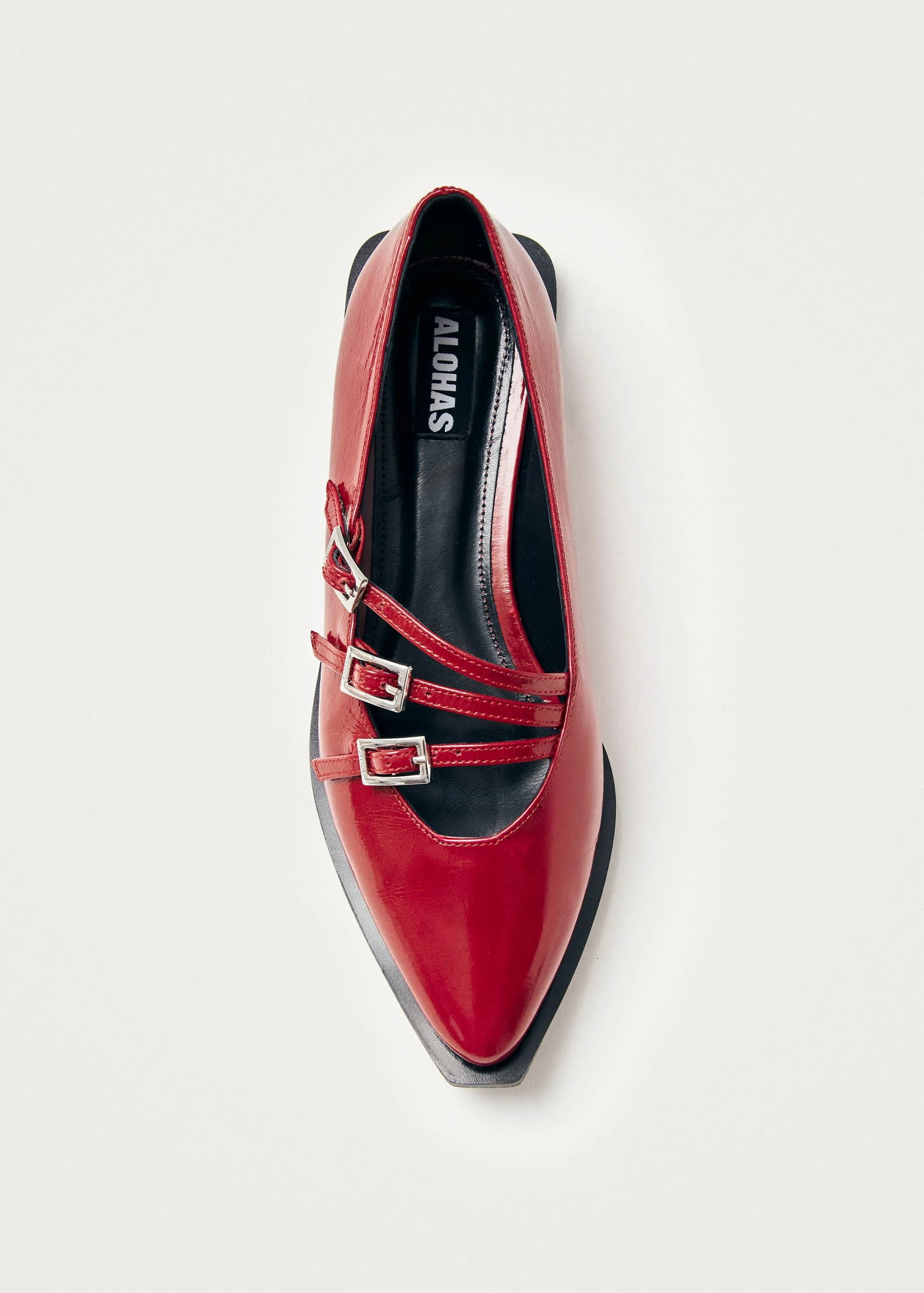 Jive Onix Red Leather Ballet Flats