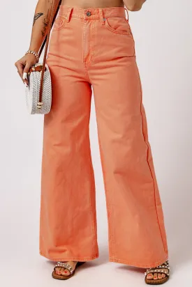 Just BE. SYN Wide Leg High Waist Jeans - Orange