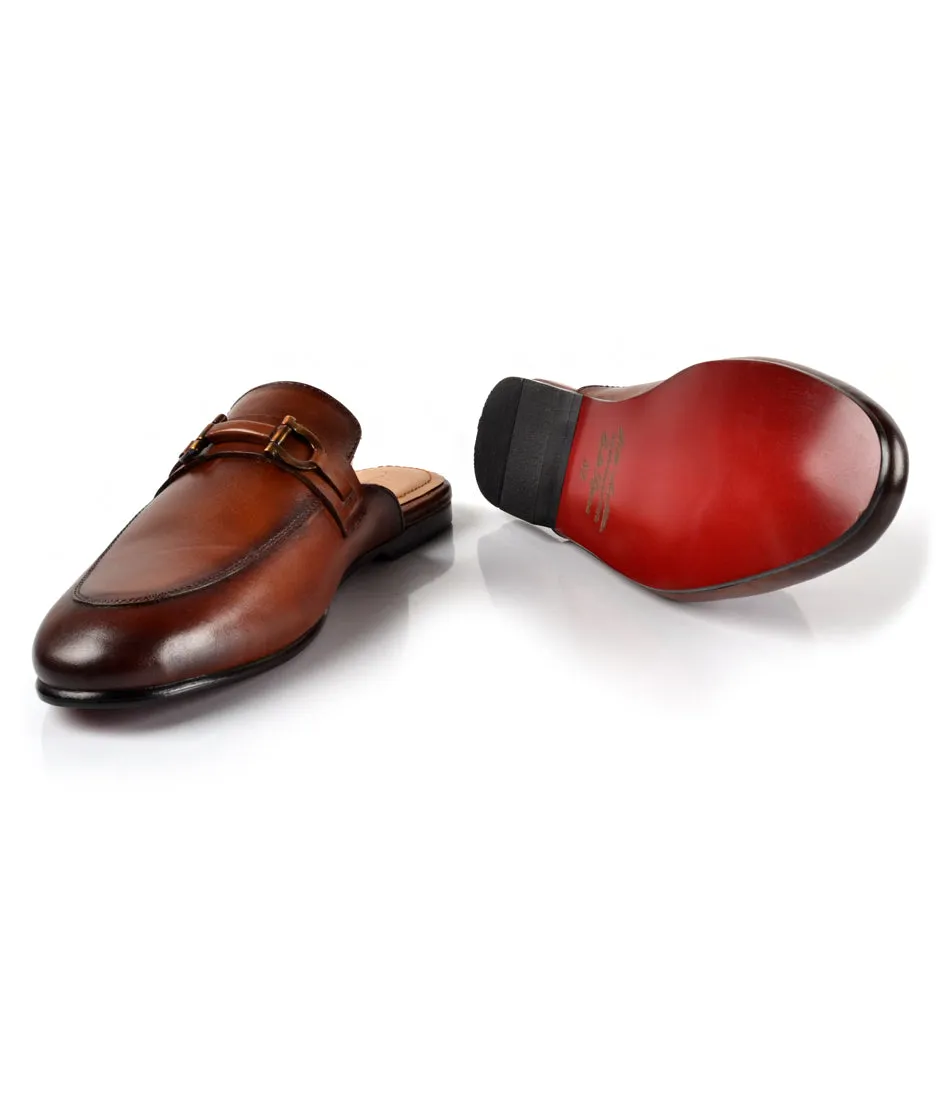 Leather Bit Mule - Cognac