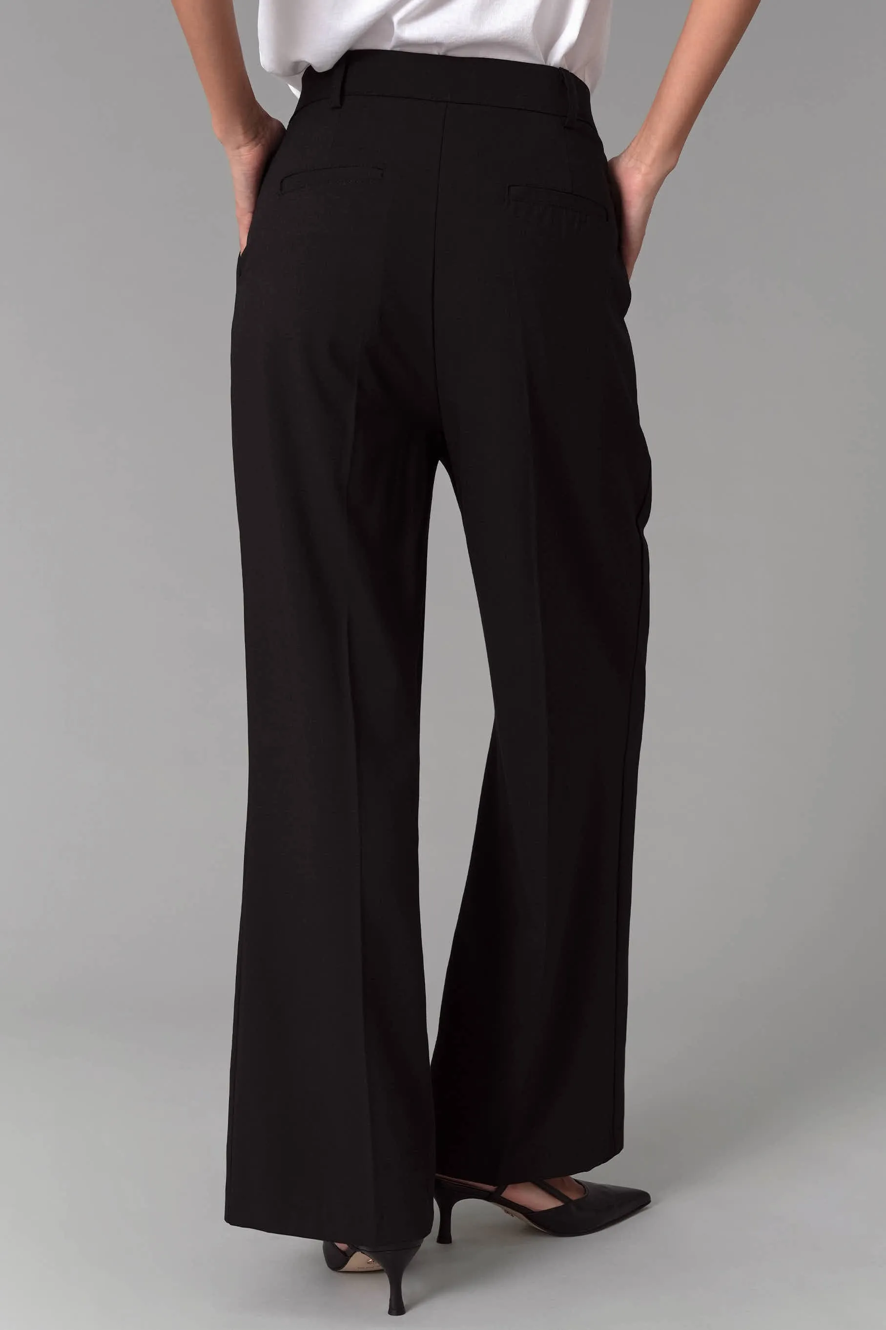 Lillian Pintuck Trousers, Black