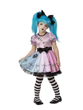 Little Blue Skelly Girl Child Costume