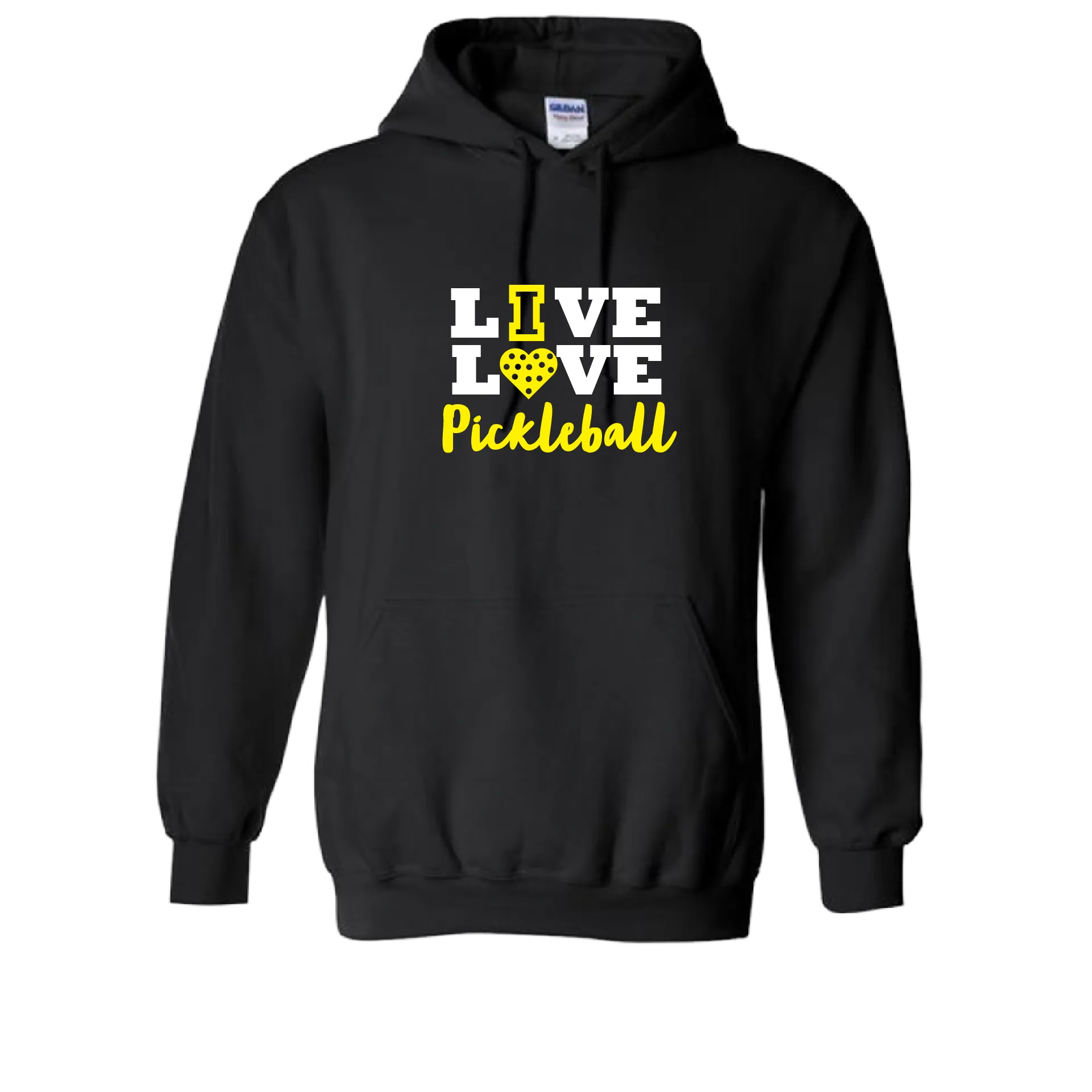 Live Love Pickleball | Unisex Hoodie Pickleball Sweatshirt | 50% Cotton 50% Polyester