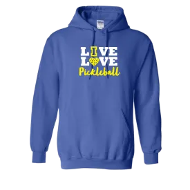 Live Love Pickleball | Unisex Hoodie Pickleball Sweatshirt | 50% Cotton 50% Polyester