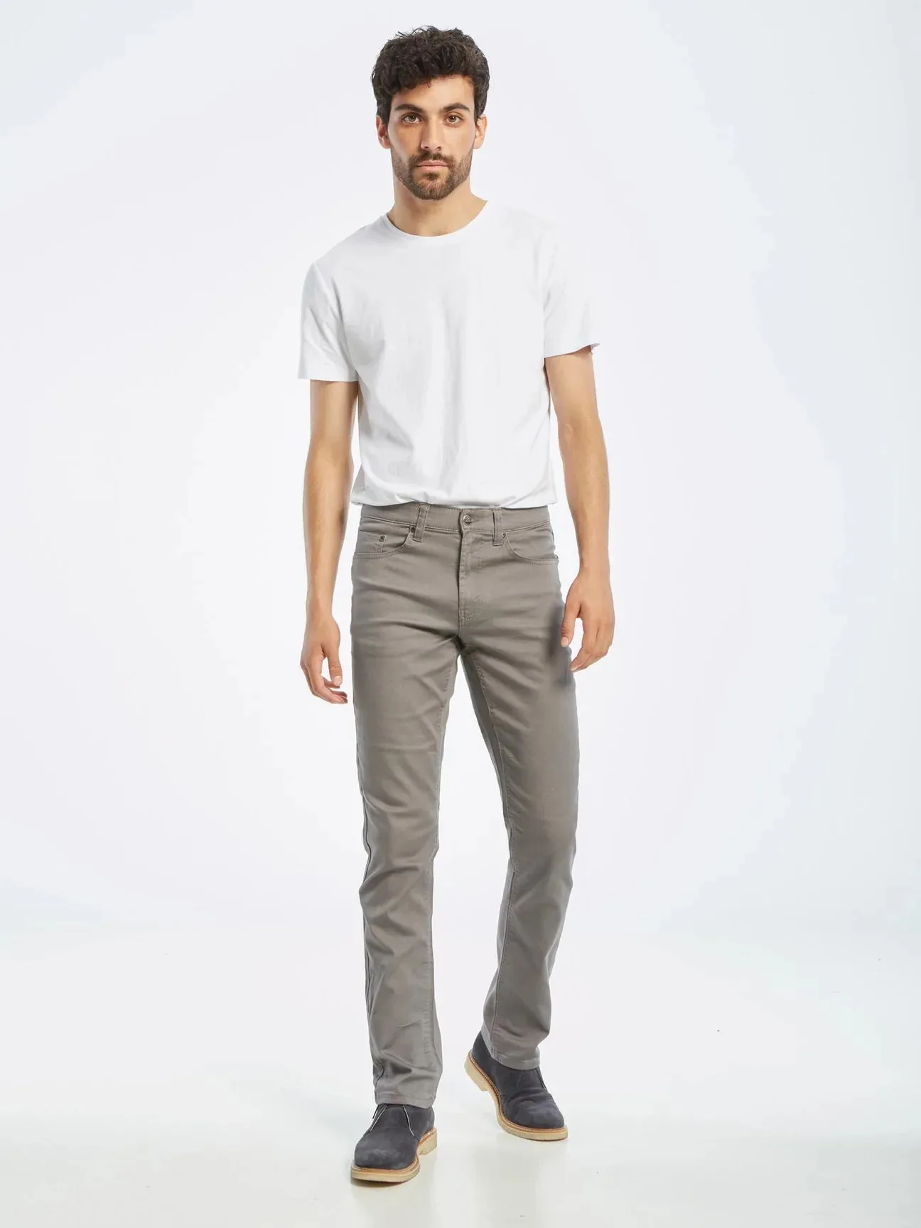 Lois Brad Slim Twill Pant Grey